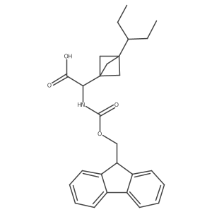 2-(9H-Fluoren-9-ylmethoxycarbonylamino)-2-(3-pentan-3-yl-1-bicyclo[1.1.1]pentanyl)acetic acid Structure