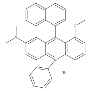 7-(Dimethylamino)-1-methoxy-9-(naphthalen-1-yl)-10-phenylacridin-10-ium bromide结构式