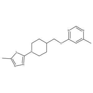 2-Methyl-5-(4-(((6-methylpyrimidin-4-yl)oxy)methyl)piperidin-1-yl)-1,3,4-thiadiazole结构式