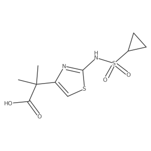 2-(2-(Cyclopropanesulfonamido)thiazol-4-yl)-2-methylpropanoic acid Structure
