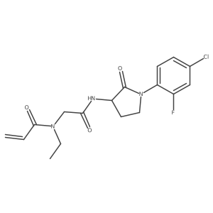 N-({[1-(4-chloro-2-fluorophenyl)-2-oxopyrrolidin-3-yl]carbamoyl}methyl)-N-ethylprop-2-enamide Structure