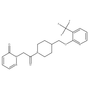 2-{2-Oxo-2-[4-({[3-(trifluoromethyl)pyridin-2-yl]oxy}methyl)piperidin-1-yl]ethyl}-2,3-dihydropyridazin-3-one结构式