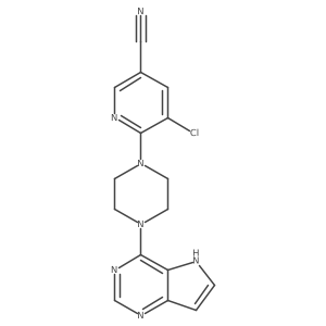 5-Chloro-6-[4-(5H-pyrrolo[3,2-d]pyrimidin-4-yl)piperazin-1-yl]pyridine-3-carbonitrile结构式