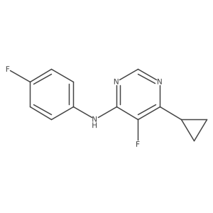 6-Cyclopropyl-5-fluoro-N-(4-fluorophenyl)pyrimidin-4-amine结构式