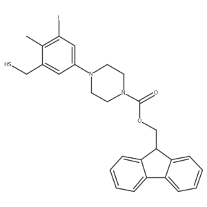 (9H-fluoren-9-yl)methyl 4-[3-iodo-4-methyl-5-(sulfanylmethyl)phenyl]piperazine-1-carboxylate Structure