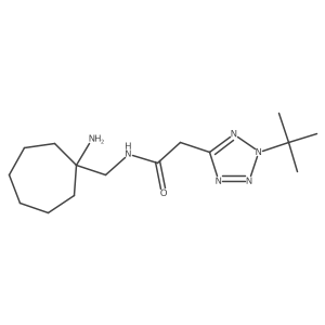 N-[(1-aminocycloheptyl)methyl]-2-(2-tert-butyl-2H-1,2,3,4-tetrazol-5-yl)acetamide结构式