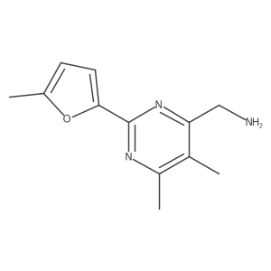 1-[5,6-Dimethyl-2-(5-methylfuran-2-yl)pyrimidin-4-yl]methanamine结构式