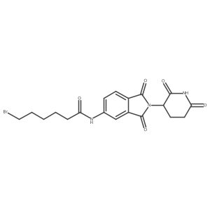 6-bromo-N-[2-(2,6-dioxo-3-piperidyl)-1,3-dioxo-isoindolin-5-yl]hexanamide结构式