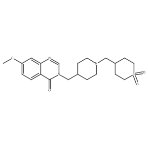 4-({4-[(7-Methoxy-4-oxo-3,4-dihydroquinazolin-3-yl)methyl]piperidin-1-yl}methyl)-1lambda6-thiane-1,1-dione Structure