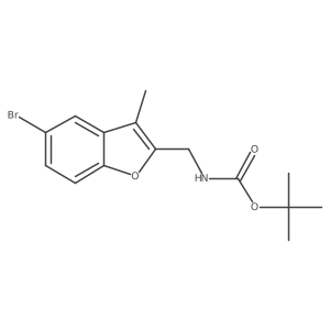 tert-butyl N-[(5-bromo-3-methyl-1-benzofuran-2-yl)methyl]carbamate Structure