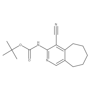 tert-butyl N-{4-cyano-5H,6H,7H,8H,9H-cyclohepta[c]pyridin-3-yl}carbamate结构式