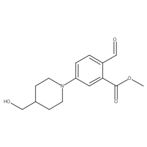 Methyl 2-formyl-5-(4-(hydroxymethyl)piperidin-1-yl)benzoate结构式