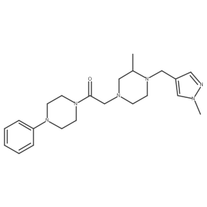 2-{3-methyl-4-[(1-methyl-1H-pyrazol-4-yl)methyl]piperazin-1-yl}-1-(4-phenylpiperazin-1-yl)ethan-1-one Structure