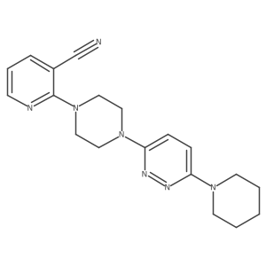 2-{4-[6-(Piperidin-1-yl)pyridazin-3-yl]piperazin-1-yl}pyridine-3-carbonitrile结构式