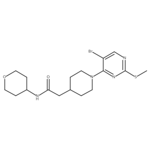 2-{1-[5-bromo-2-(methylsulfanyl)pyrimidin-4-yl]piperidin-4-yl}-N-(oxan-4-yl)acetamide结构式