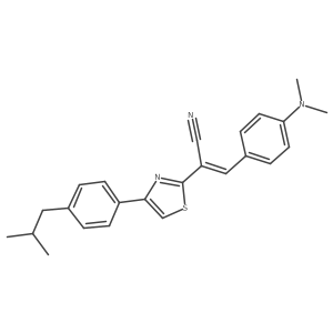 (Z)-3-(4-(dimethylamino)phenyl)-2-(4-(4-isobutylphenyl)thiazol-2-yl)acrylonitrile结构式