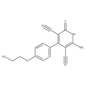 2-Amino-4-[4-(2-hydroxyethoxy)phenyl]-6-sulfanylpyridine-3,5-dicarbonitrile结构式