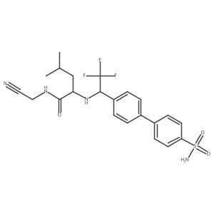 (2S)-N-(cyanomethyl)-4-methyl-2-{[(1S)-2,2,2-trifluoro-1-[4-(4-sulfamoylphenyl)phenyl]ethyl]amino}pentanamide结构式