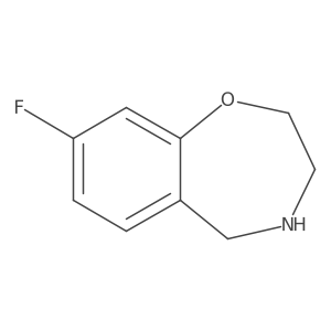 8-Fluoro-2,3,4,5-tetrahydro-1,4-benzoxazepine结构式