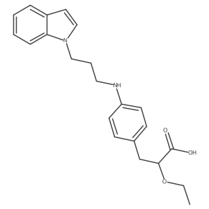 2-Ethoxy-3-[4-{3-(indol-1-yl)propylamino}phenyl]propanoic acid结构式