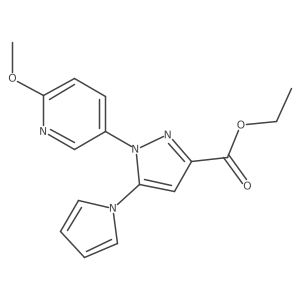 ethyl 1-(6-methoxy-3-pyridyl)-5-(1H-pyrrol-1-yl)-1H-pyrazole-3-carboxylate Structure