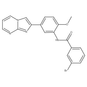 3-bromo-N-(5-(imidazo[1,2-a]pyrimidin-2-yl)-2-methoxyphenyl)benzamide结构式