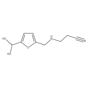 B-[5-[[(2-Cyanoethyl)amino]methyl]-2-furanyl]boronic acid结构式
