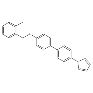 3-(4-(1H-imidazol-1-yl)phenyl)-6-((2-methylbenzyl)thio)pyridazine结构式