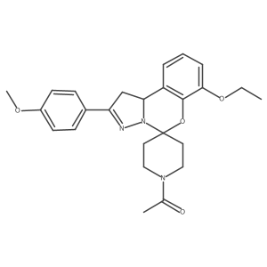 1-(7-Ethoxy-2-(4-methoxyphenyl)-1,10b-dihydrospiro[benzo[e]pyrazolo[1,5-c][1,3]oxazine-5,4'-piperidin]-1'-yl)ethanone Structure