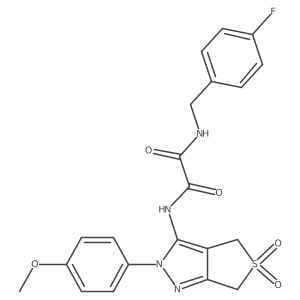 N1-(4-fluorobenzyl)-N2-(2-(4-methoxyphenyl)-5,5-dioxido-4,6-dihydro-2H-thieno[3,4-c]pyrazol-3-yl)oxalamide结构式