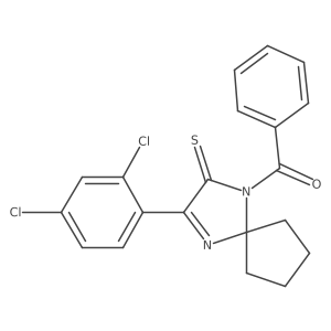 1-Benzoyl-3-(2,4-dichlorophenyl)-1,4-diazaspiro[4.4]non-3-ene-2-thione结构式