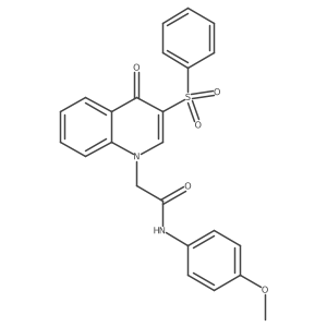 2-[3-(benzenesulfonyl)-4-oxo-1,4-dihydroquinolin-1-yl]-N-(4-methoxyphenyl)acetamide结构式