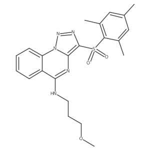 N-(3-methoxypropyl)-3-[(2,4,6-trimethylphenyl)sulfonyl][1,2,3]triazolo[1,5-a]quinazolin-5-amine结构式