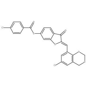 (2Z)-2-[(6-chloro-4H-1,3-benzodioxin-8-yl)methylidene]-3-oxo-2,3-dihydro-1-benzofuran-6-yl 4-chlorobenzoate结构式