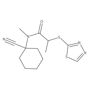 N-(1-cyanocyclohexyl)-N-methyl-2-(1,3,4-thiadiazol-2-ylsulfanyl)propanamide结构式