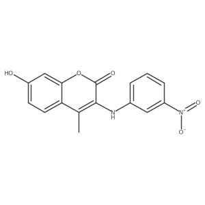 7-Hydroxy-4-methyl-3-((3-nitro-phenyl)amino)chromen-2-one Structure