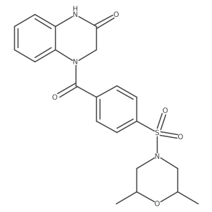 4-(4-((2,6-dimethylmorpholino)sulfonyl)benzoyl)-3,4-dihydroquinoxalin-2(1H)-one Structure
