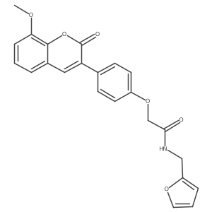 N-(furan-2-ylmethyl)-2-[4-(8-methoxy-2-oxo-2H-chromen-3-yl)phenoxy]acetamide结构式