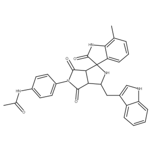 N-[4-[(3aR,6aS)-1-(1H-indol-3-ylmethyl)-7'-methyl-2',4,6-trioxospiro[1,2,3a,6a-tetrahydropyrrolo[3,4-c]pyrrole-3,3'-1H-indole]-5-yl]phenyl]acetamide Structure
