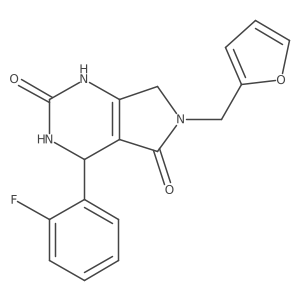 4-(2-fluorophenyl)-6-(furan-2-ylmethyl)-3,4,6,7-tetrahydro-1H-pyrrolo[3,4-d]pyrimidine-2,5-dione Structure
