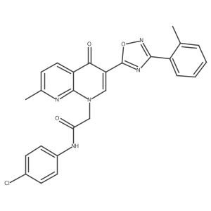 N-(4-chlorophenyl)-2-(7-methyl-4-oxo-3-(3-(o-tolyl)-1,2,4-oxadiazol-5-yl)-1,8-naphthyridin-1(4H)-yl)acetamide结构式