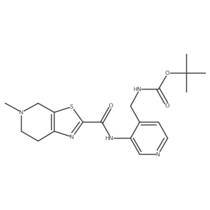 tert-butyl N-[[3-[(5-methyl-6,7-dihydro-4H-[1,3]thiazolo[5,4-c]pyridine-2-carbonyl)amino]pyridin-4-yl]methyl]carbamate结构式