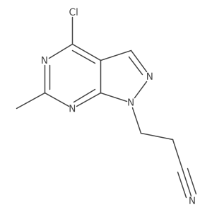 3-(4-Chloro-6-methyl-1H-pyrazolo[3,4-D]pyrimidin-1-YL)propanenitrile结构式