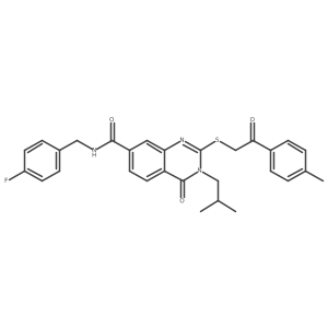 N-[(4-fluorophenyl)methyl]-2-{[2-(4-methylphenyl)-2-oxoethyl]sulfanyl}-3-(2-methylpropyl)-4-oxo-3,4-dihydroquinazoline-7-carboxamide Structure