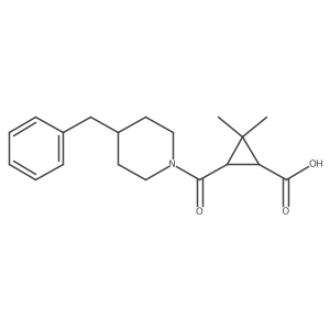 3-[(4-Benzylpiperidin-1-yl)carbonyl]-2,2-dimethylcyclopropanecarboxylic acid Structure