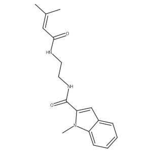 1-methyl-N-{2-[(3-methylbut-2-enoyl)amino]ethyl}-1H-indole-2-carboxamide结构式