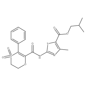 2-Methylpropyl 2-{[(4,4-dioxido-3-phenyl-5,6-dihydro-1,4-oxathiin-2-yl)carbonyl]amino}-4-methyl-1,3-thiazole-5-carboxylate Structure