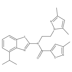 N-(2-(3,5-dimethyl-1H-pyrazol-1-yl)ethyl)-N-(4-isopropylbenzo[d]thiazol-2-yl)-3-methylisoxazole-5-carboxamide Structure