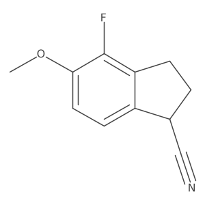 4-Fluoro-5-methoxy-2,3-dihydro-1H-indene-1-carbonitrile结构式