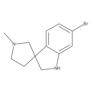 6-Bromo-1'-methylspiro[indoline-3,3'-pyrrolidine] Structure